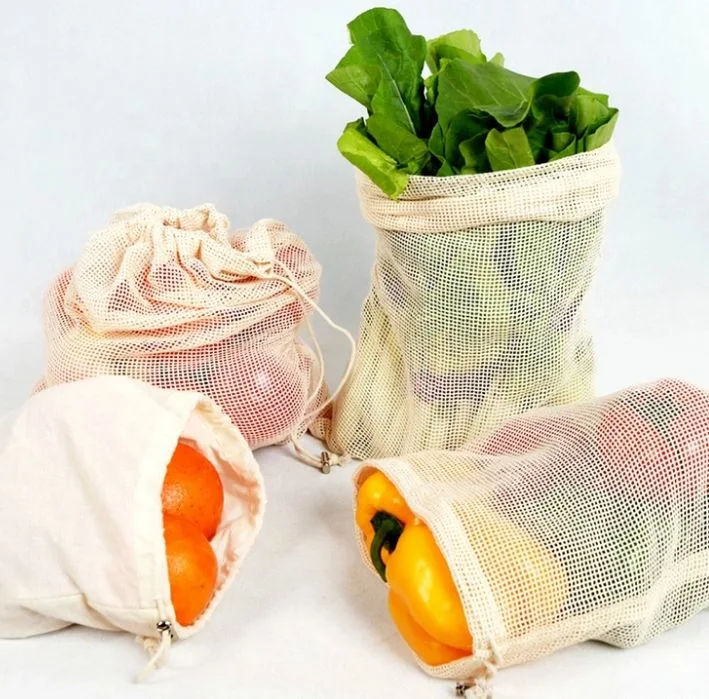 Reusable Mesh Produce Bags Customized Logo Fruit and Vegetable Bags