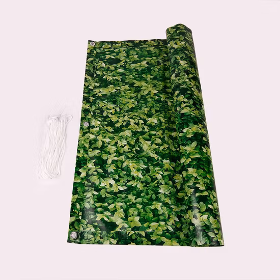 Green Leaves PVC Balcony Fence Balcony Cover for Privacy
